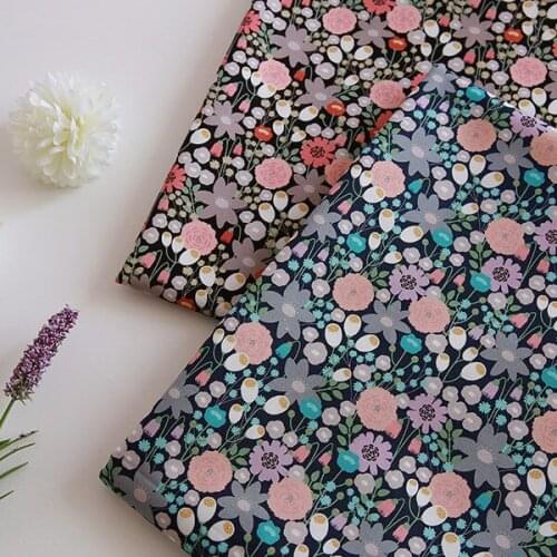 Cartoon Flower Print Fabric, Handmade DIY Patchwork Bag Garment Dress Cloth Half Yard Import Children Fabric Plain Woven