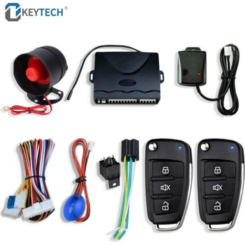 OkeyTech Universal Car One-Way Alarm System With Keyless Entry Remote Control Central Lock Keyless Alarm With 2 Remote Control