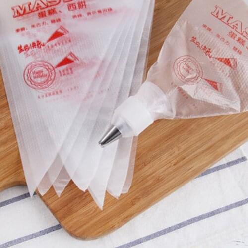 UPORS 100Pcs/Set Piping Bag Disposable Plastic Pastry Bag Fondant Cake Cream Russian Food Grade Pastry Bags