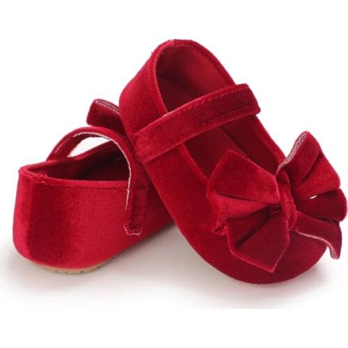 Spring Autumn Infant Baby Bow Shoes Toddler Kids Princess Shoes Soft Sole Non Slip High Quality Baby First Walkers 0-18M