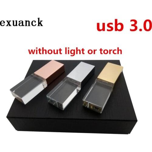 Exuanck High speed 3.0 usb pen drive Custom crystal usb flash drive 32GB 8GB 16GB Memory stick 64GB (over 20 pcs free logo)