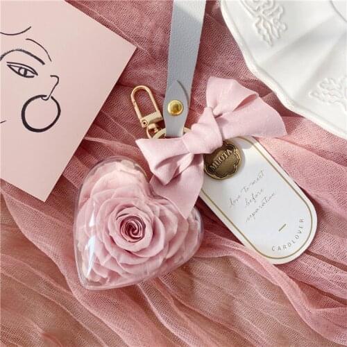 1pcsINS Internet Celebrity Eternal Flower Car Key Ring Handbag Pendant Girlfriend Teachers Day Valentines Day Gift