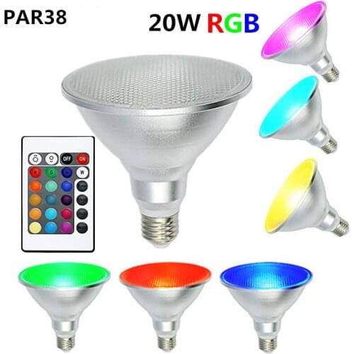 10PCS Led RGB Spotlight Par30 Par38 IP65 LED Blub Light 10w 20W E27 Waterproof Warm White Cold Indoor/Outdoor Decor AC85~265V