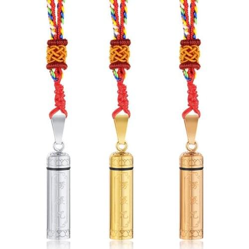 2021 Fashion And Chinese Style Jewelry Titanium Steel Shurangama Curse Openable Religion Pendant Necklace Suitable For Men