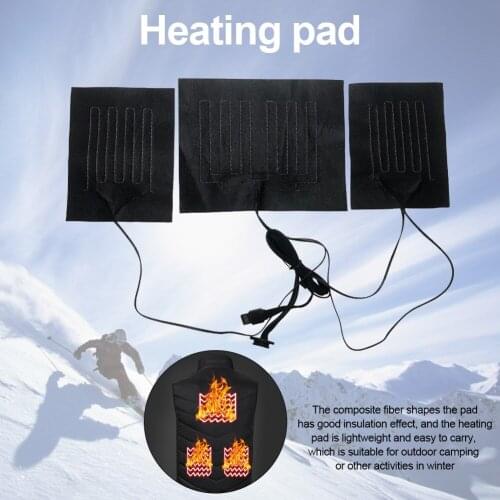 3 In 1 USB USB Charged Heating Pad 5V Electric Heating Sheet With 3 Gear Adjustable Temperature Heating Pad For Vest Newcomer
