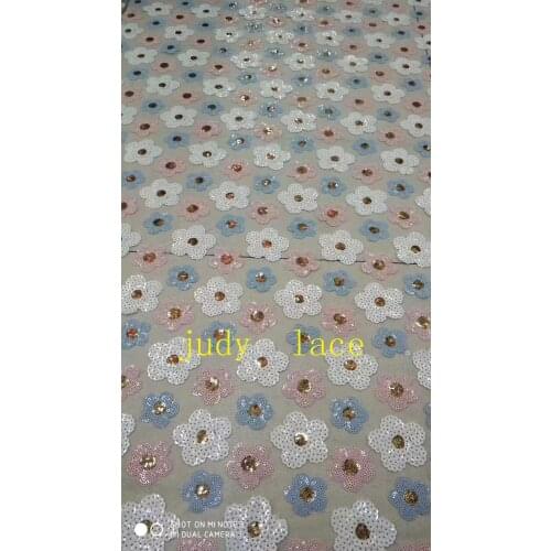 5 sequin embroidery mixed color snowflake graphic fabric used in the wedding dress fashion stage Free shipping