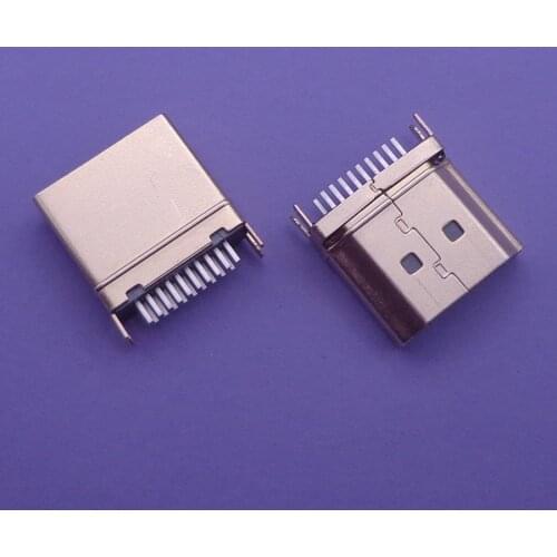 5pcs 19 pin male plug interface HDMI-compatible Connector,2 row pins 19Pin(10pin 9pin) 1.6MM spacing for HD equipment socket