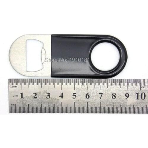 50pcs/ lot Stainless steel double round head rubber small beer opener Strip beer bottle opener Wholesale beer tools