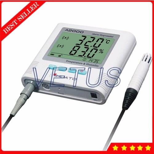 A2000-EB 3 meters cable External sensor Digital thermo-hygrometer with temperature humidity meter Sound Light Alarm function