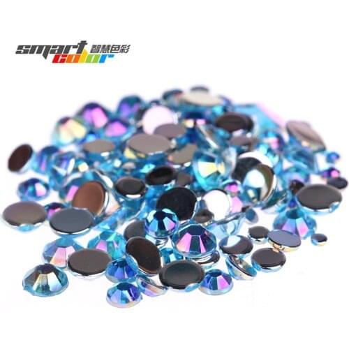 Aquamarine AB Color Many Size Acrylic Rhinestones Shoes Clothing Decorations Sparkling Newest Nail Art Decorations