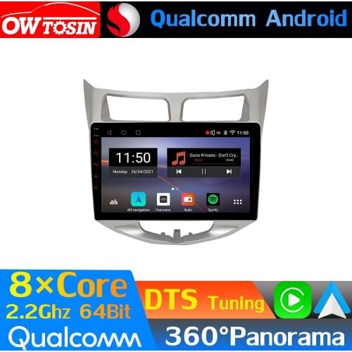 10.1" Qualcomm 8Core Android Car Media For Hyundai Solaris 1 Verna Accent I25 2010-2016 GPS 360 Camera Radio CarPlay HIFI HDMI