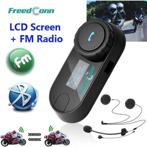 Free Shipping!! FreedConn TCOM-SC Screen Bluetooth Motorcycle Motorbike Helmet Intercom Headset with FM Radio