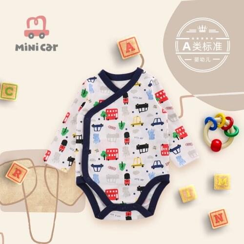 Newborn baby one piece suit male baby spring and autumn cotton bag fart garment long sleeve hip suit cartoon