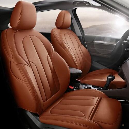 Custom cowhide car seat cover full set leather for auto BMW X1car interior accessories airbag compat auto products car styling