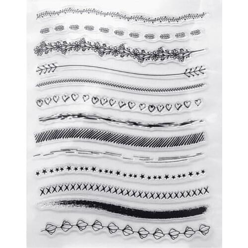 Flower Line Silicone Clear Seal Stamp DIY Scrapbooking Embossing Photo Album Decorative Paper Card Craft