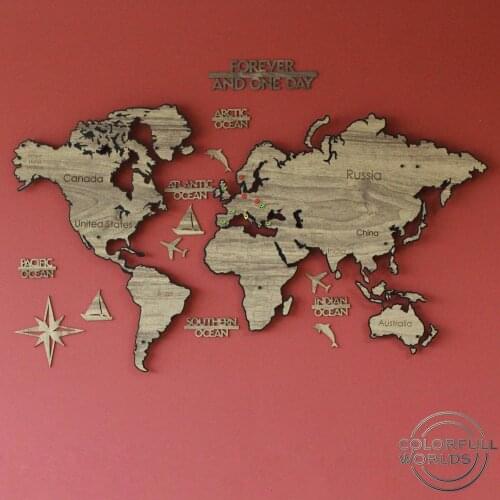 Decorative Metal 2 Size-Country Steel World Map European Continental Wall Decor Table Real Decoration 3D 3 Dimensional
