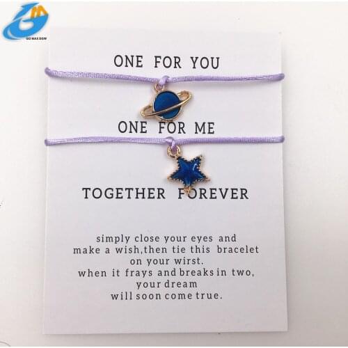 DGW Planet Bracelet Star Starry Sky Bracelet Blue Charm Romantic Sailor Moon Bangle Jewelry Gift for Women Girl