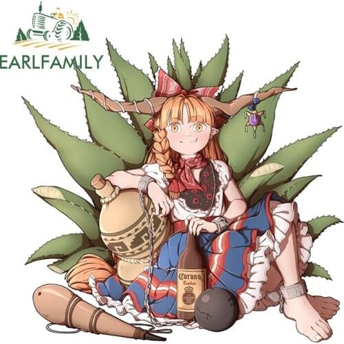 EARLFAMILY 13cm x 12.4cm for Ibuki Suika Anime Car Sticker Personality Decal Occlusion Scratch Motorcycle Windows Decoration