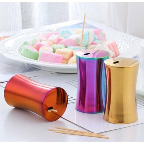 Hot Sale Small Toothpick Holder Dispenser Storage Organizer Stainless Steel Gold Silver Rose Gold