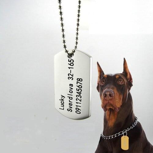 Hateli Free Laser Engraving Pet ID Tag 316L Stainless Steel Dog ID Tags Customized Pets Identity Card for Dog & Cat Phone Number