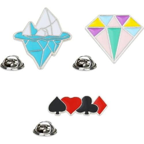 Interesting Metal Brooch Costume DIY Lapel Decoration Gift Personality Iceberg Colorful Diamond Dripping Badge Gift For Friends