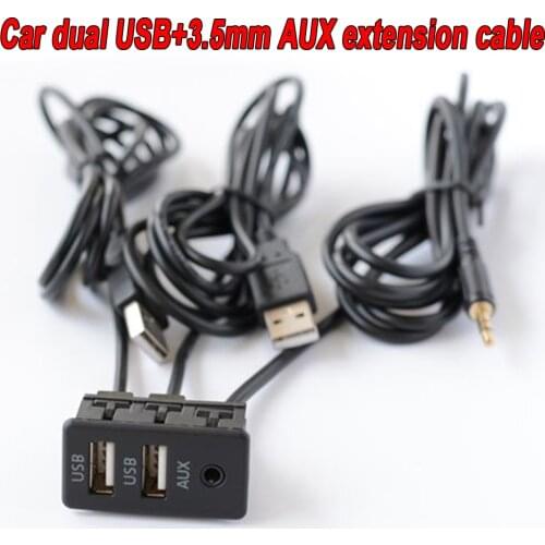 2020 Styling Auto Accessories for Car Boat Motorcycle 2.0 Dual USB Interface 3.5mm AUX Charging Extension Cord Cable High speed