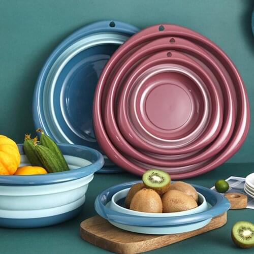 Creative Folding Basin Outdoor Travel Portable Wash Basin Washing Face Laundry Vegetable Washing Basin Sink Space Saving