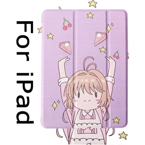 Lovely Cartoon Girls PU Case for Fundas iPad mini 5/Air 3 2019 Cover for iPad 9.7 2017 2018 Air 1/2 Mini 1 2 3 Magnet Smart Case