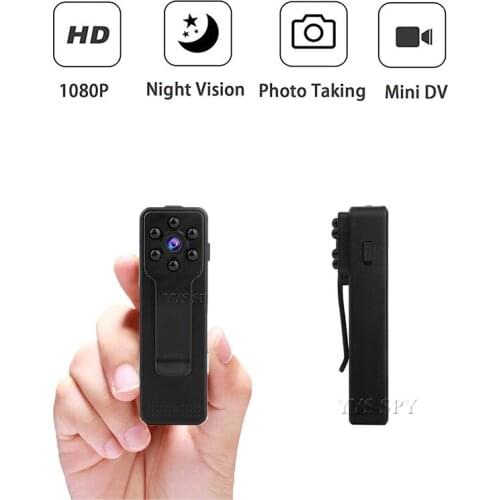 HD 1080P Mini Camera with Back Clip IR Night Vision Video Audio Recorder Micro Cam Camcorder Support Up To Hidden 128GB TF Cad