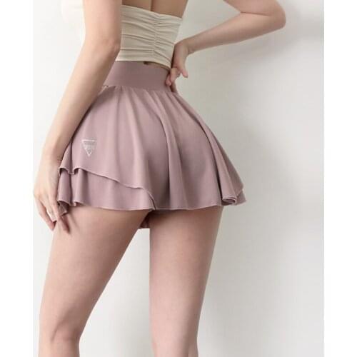 Soft Sports Shorts Women Running Training Fitness Skirt Quick-dry Yoga Pants Ladies Tennis Skirt Inside Legging