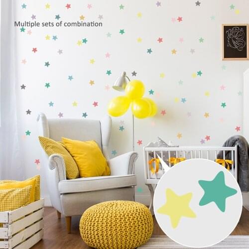 Funlife Stars Wall Sticker Kids Baby Room Decoration Colorful Cute Nursery Stickers Children Bedroom Decor Waterproof For Home