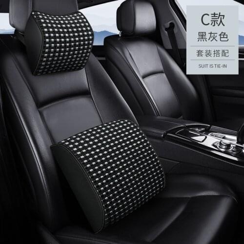 Car Neck Pillow Lumbar Waist Support Headrest Pillows Back Cushion Seat Supports Memory Foam Seat Covers Auto Accessories