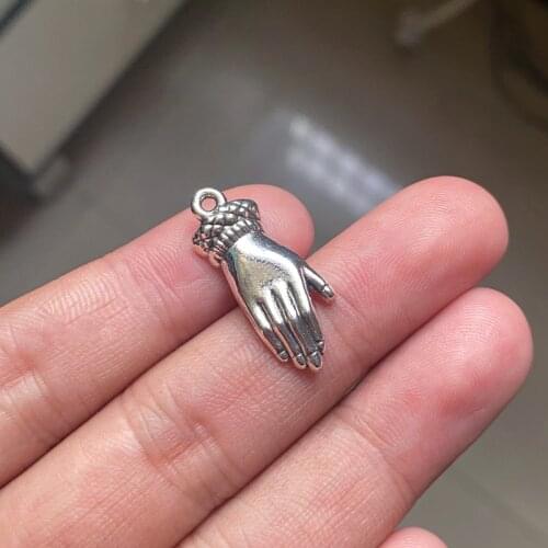 10pcs/Lot Hand Zinc Alloy Charms Tibetan Silver Color Pendant Fit For Jewelry Making Handmade Accessories Crafts Wholesale