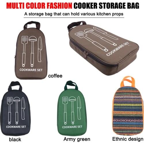 Portable Picnic Pouch Outdoor Camping Cookware Storage Container Bags Multi-functional BBQ Travel Hiking Picnic Organizer