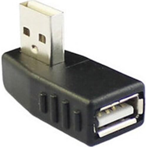 Portable USB right elbow connector USB2.0 A male to A female 90 degree right angle black adapter for laptop PC Computer