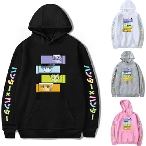 Men Women Casual Hoodies Anime Hunter x Hunter Pullover Coat Hooded Streetwear Hip-Hop Sweatshirt Cosplay Costume Tops Clothes