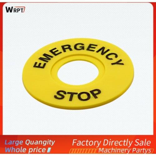 Direct Selling Emergency Stop Button Switch 22mm Button Sign Frame Emergency Stop Sign Warning Circle Sign STOP60mm