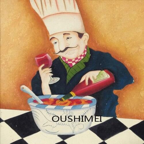 Handmade Oil Painting On Canvas Art Cook Paintings Home Decoration Picture Wall Art Hand Painted People