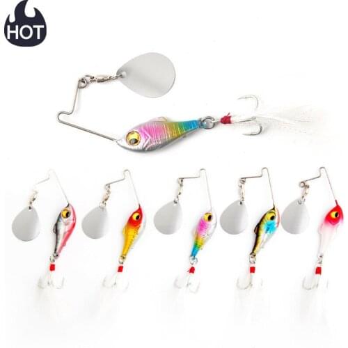 Copper Blade Spinner Baits Fishing Spinnerbait Lures 10g/15g/20g 3D Rotating Metal VIB vibration Bait Fishing Hard Baits Tackle