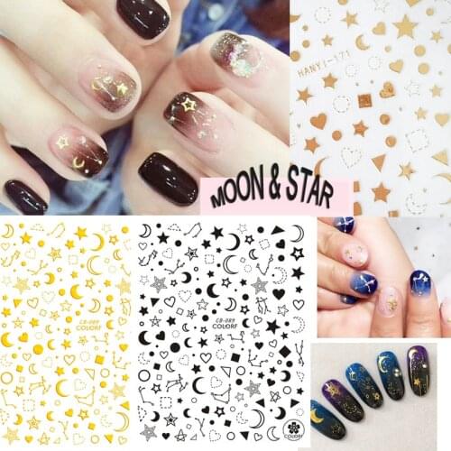 DIY Gold And Silver Brand Logo 3D Nail Sticker Self-adhesive DIY Sticker Decals Tips Sport Logo Manicure Nail Art Decals