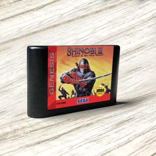 Shinobi III Return of the Ninja Master - USA Label Flashkit MD Card for Sega Genesis Megadrive Video Game Console