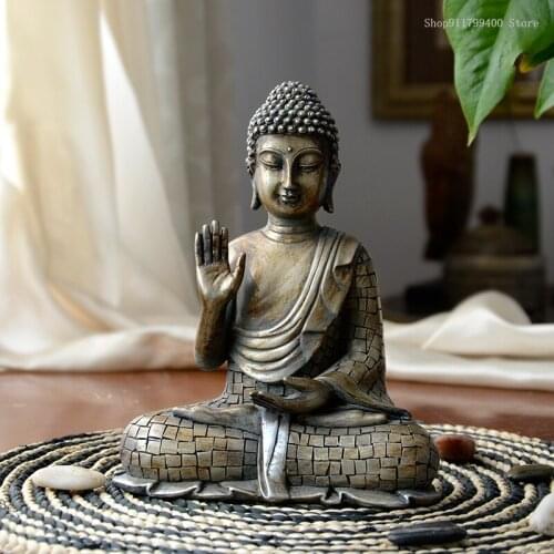 Buddha sculpture home decoration Desk Decoration Antique Gift statue Hindu sitting Buddha living room decoration