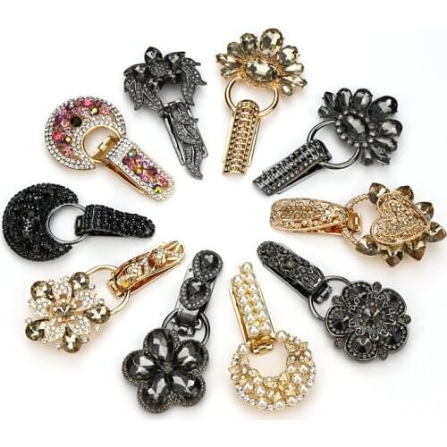 Alloy Fur coat buttons Rhinestone Platypus glass diamond buckle
