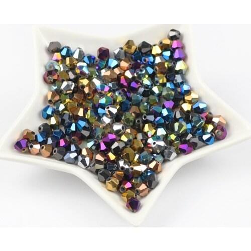 MKTREG Mixedcolor Bicone Austrian faceted Crystal Glass Beads 8mm 30pcs/lot Loose Spacer Beads for Jewelry Handiwork Making DIY