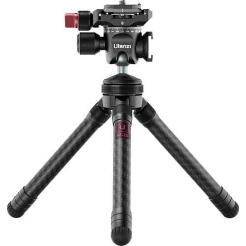 Ulanzi MT-28 Carbon Fiber Tripod Extendable Tripod Metal Ballhead Head with Cold Shoe 1/4 Screw Tripod For Smartphone SLR Camera