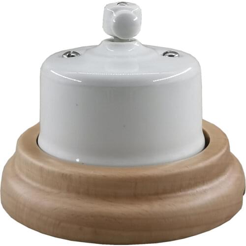 One Gang Double Way Vintage Porcelain Rotary Switch Retro Wall Switch Outlet 240V,10A