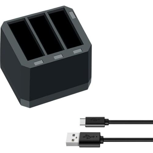 Three Slots Battery Charger For DJI Osmo Action Camera USB Battery Charger For DJI Osmo Action Camera Accessories