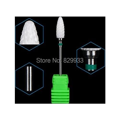 1pc Nail Ceramic Burr Bits Nail Tooth Care Chiropody Podiatry Professional Manicure Pedicure Salon Drill Flame Tree 3/32" Shank