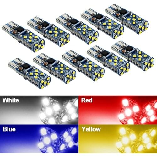 10Pcs/Set T10 W5W LED Light Super Bright LED Bulbs Car Parking Lights Auto Wedge Turn Side Lights Car Interior Reading Dome Lamp