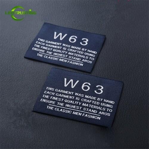 1000pcs Custom Personal Brand Woven Clothing Tags with Cut and Fold Customized Wedding Dress/Hat/Bags Embroidered Labels Tags